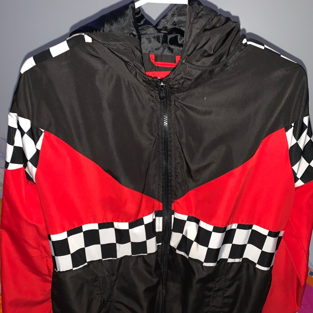 CHECKER PRINT WINDBREAKER